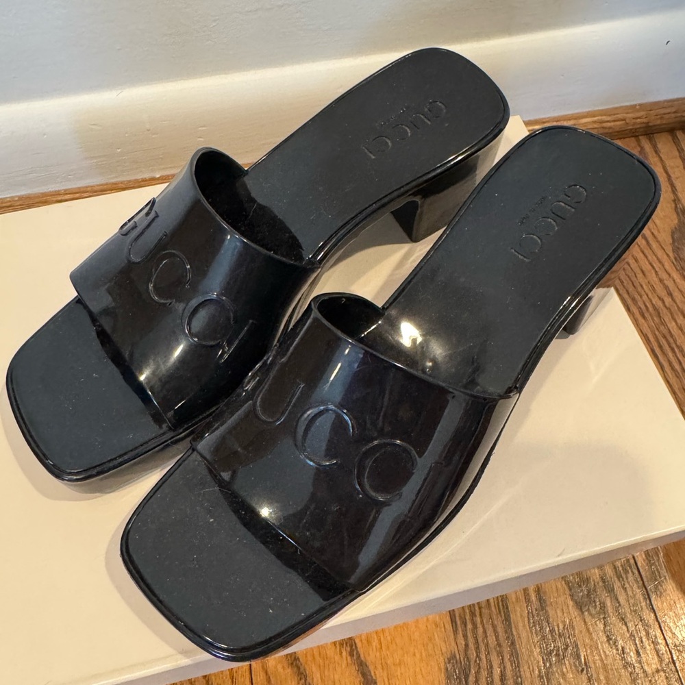 Gucci like Women's Black Slide Sandals